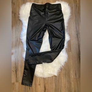 BBJ los Angeles faux leather leggings size large some stretch. Regular fit.